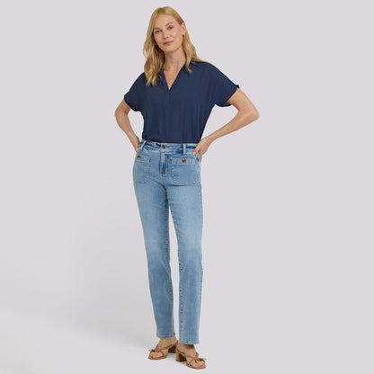 Marilyn Straight Jeans In Tall - Mist Springs