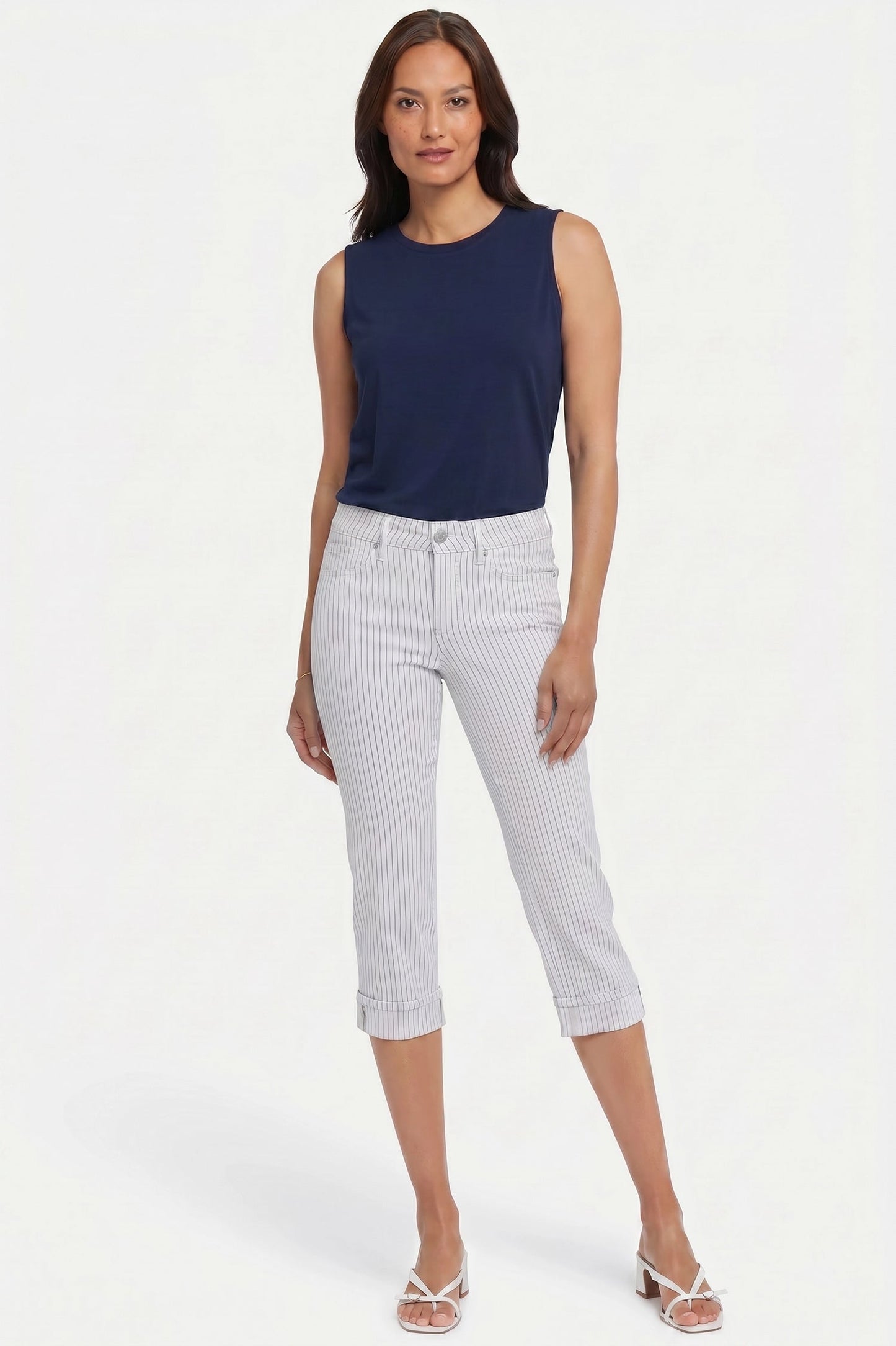 Marilyn Straight Crop Jeans - Palencia Stripe