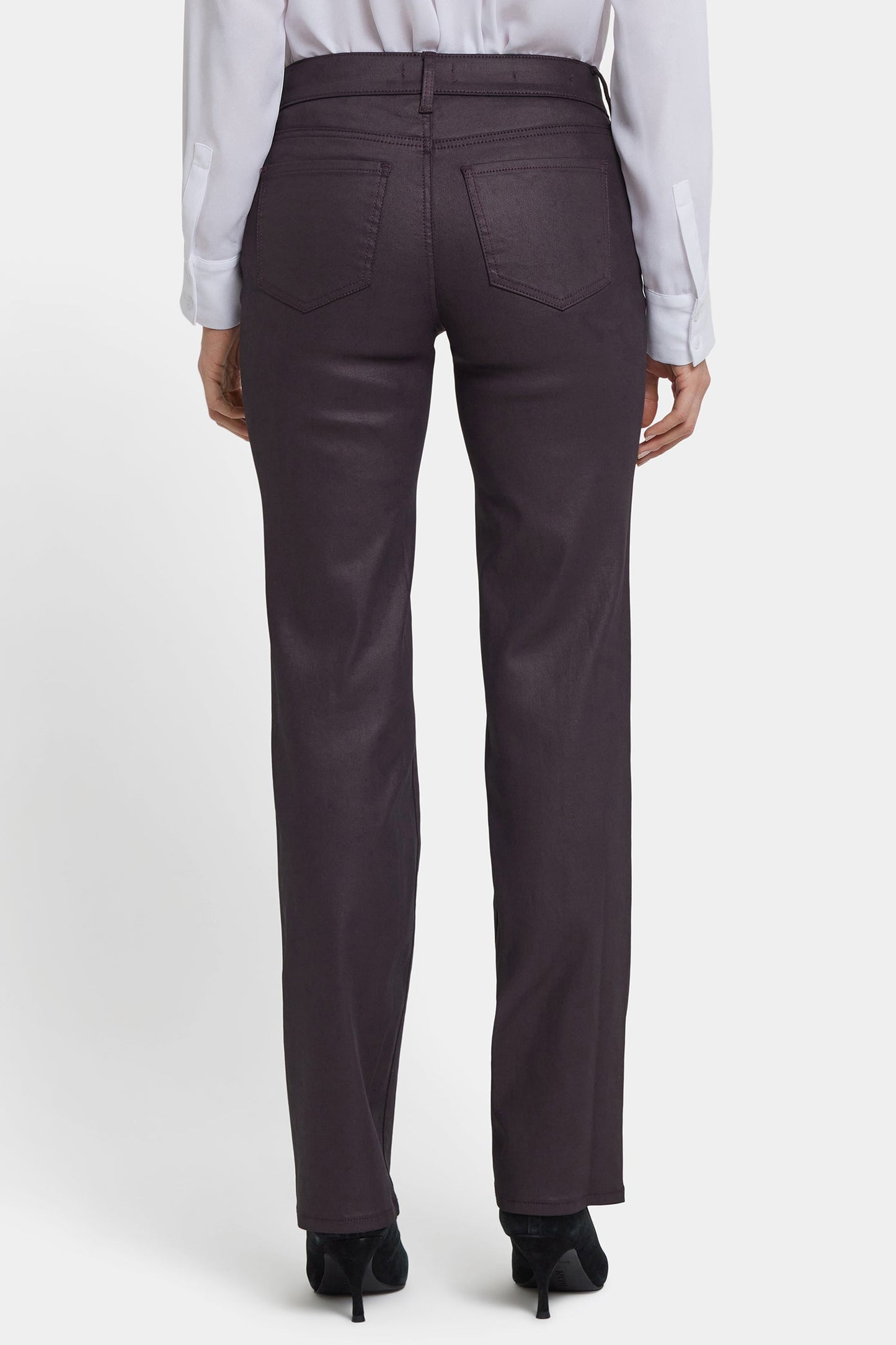 Coated Marilyn Straight Jeans - Fig Coated