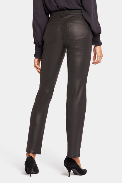 Uplift Coated Marilyn Straight Jeans - Black Coated