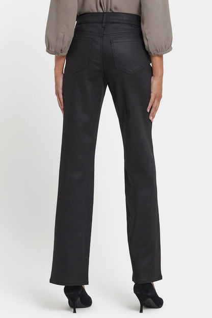 Coated Marilyn Straight Jeans - Black Coated