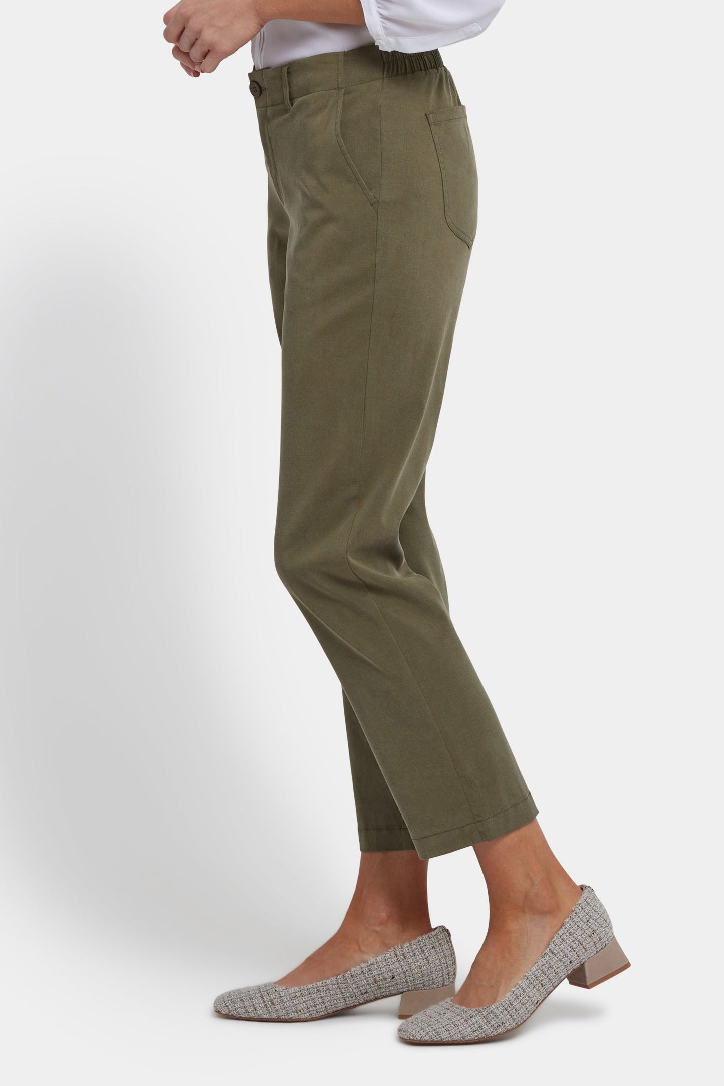 Easy-Fit Ankle Trouser Pants - Bay Leaf