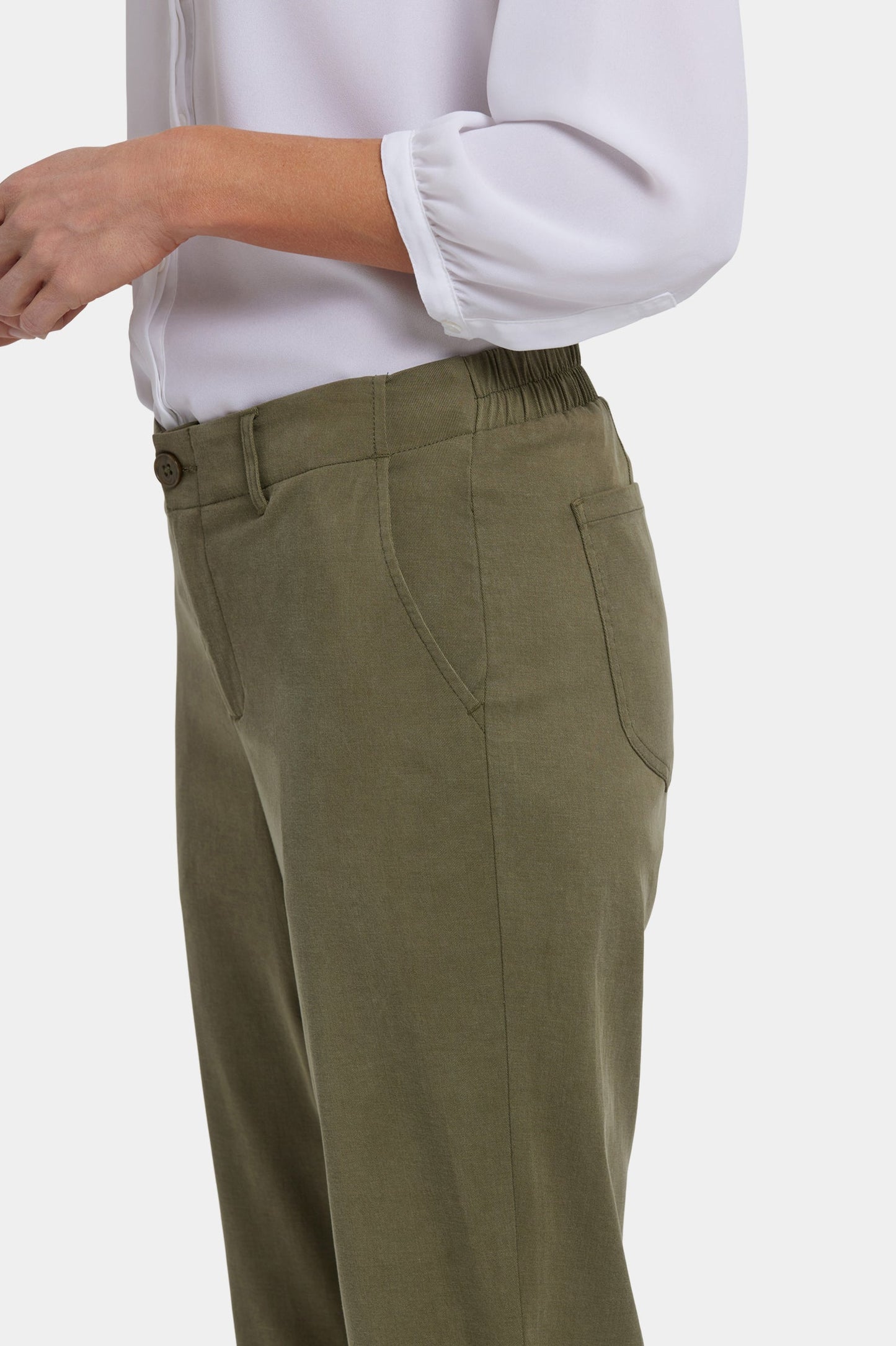 Easy-Fit Ankle Trouser Pants - Bay Leaf
