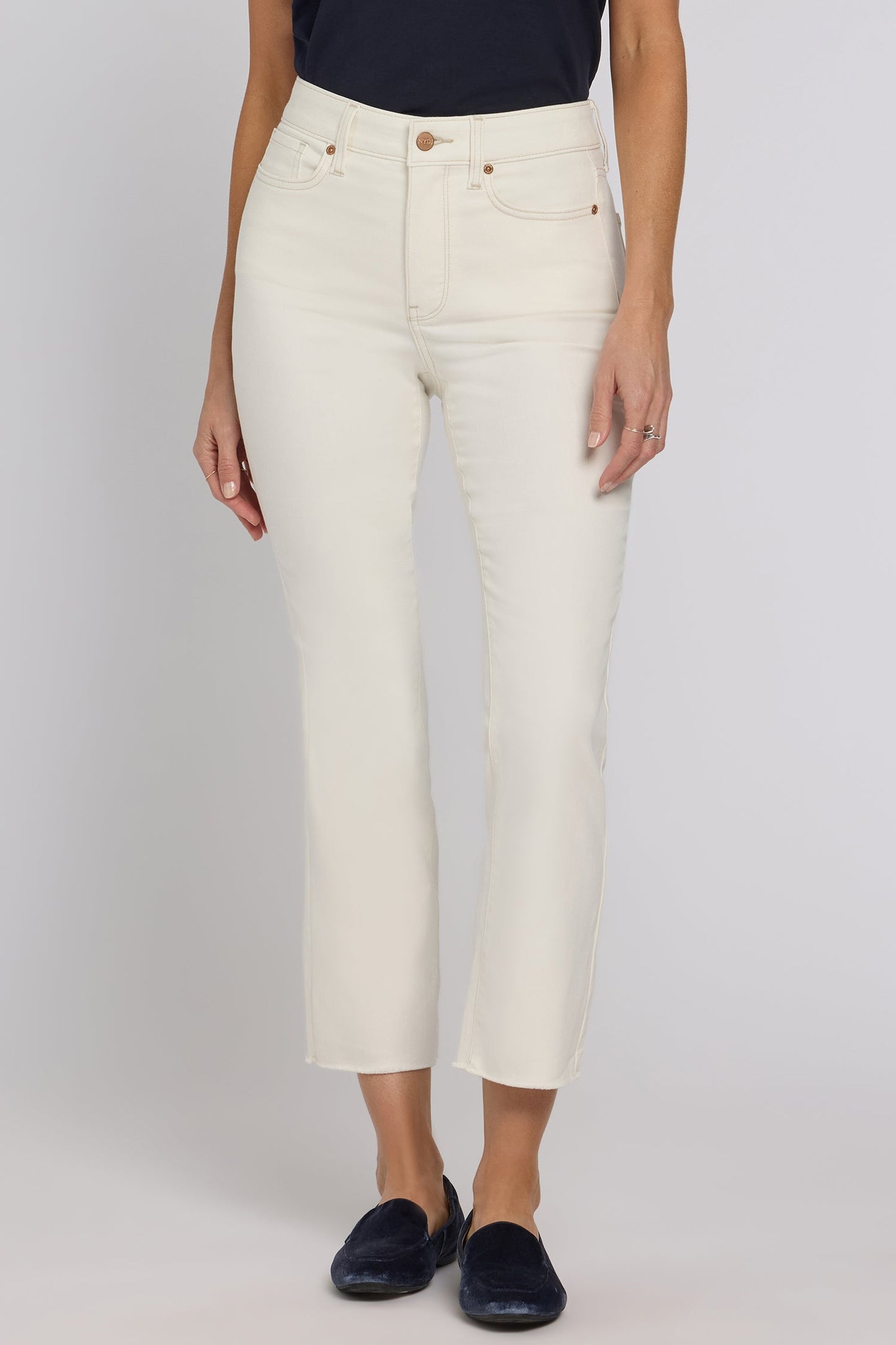 Billie Mini Bootcut Ankle Jeans - Vintage White