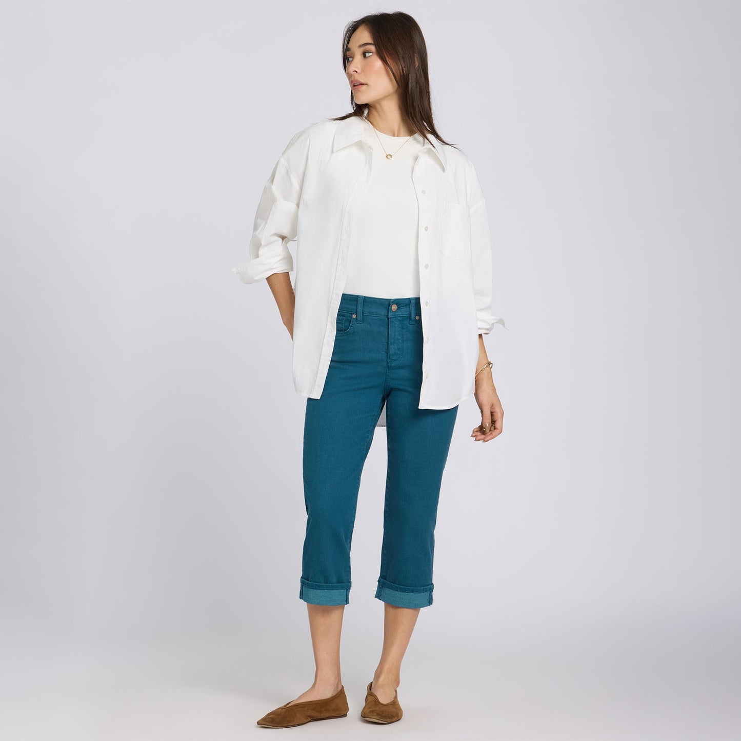 Marilyn Straight Crop Jeans - Blue Lake
