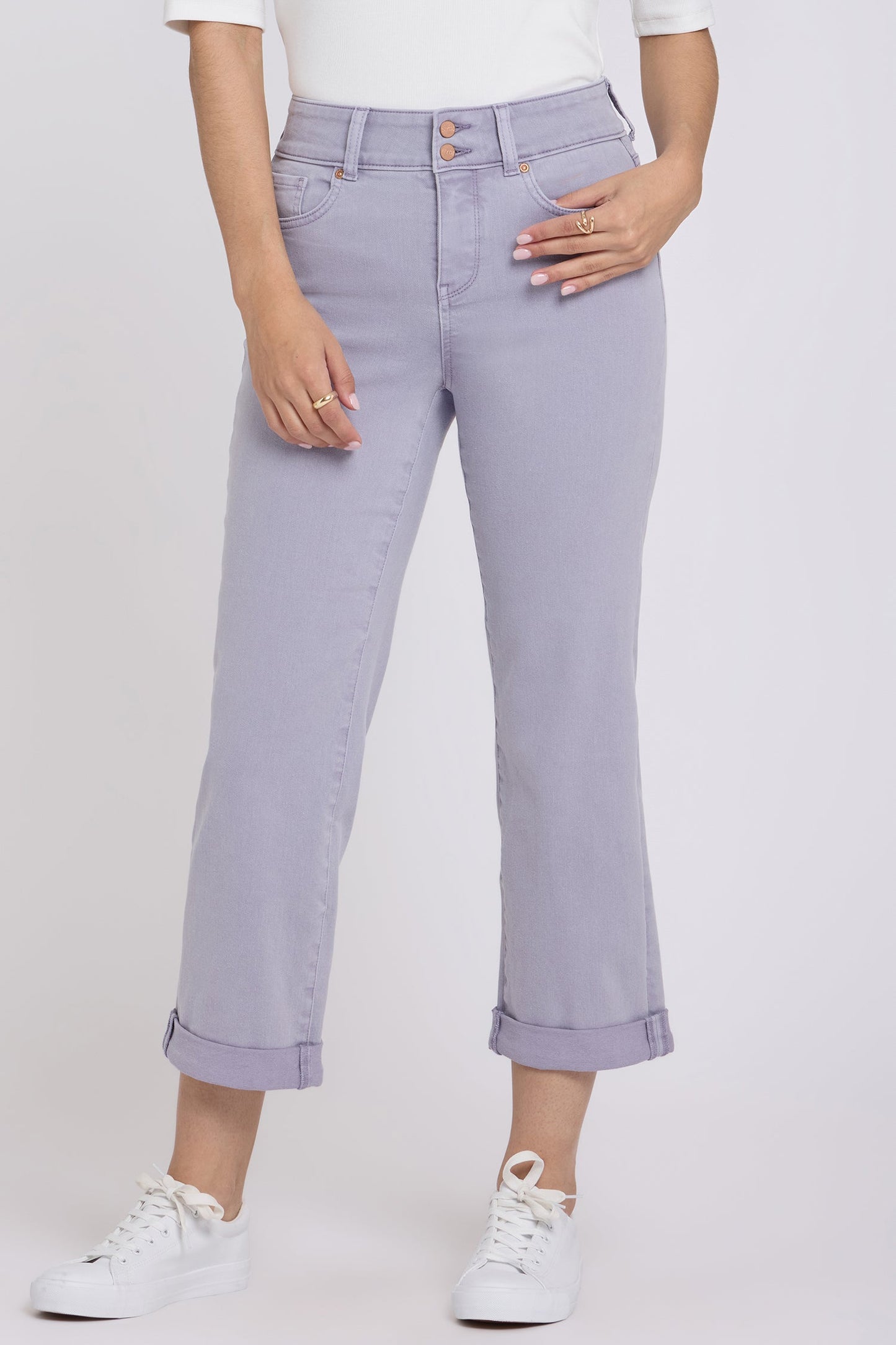 Bailey Relaxed Straight Crop Jeans - Vintage Lavender