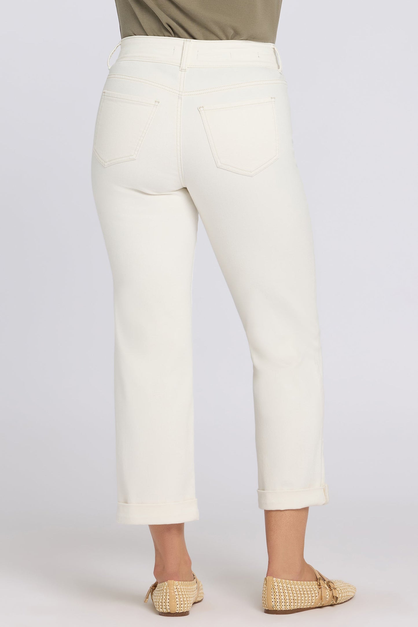 Bailey Relaxed Straight Crop Jeans - Vintage White
