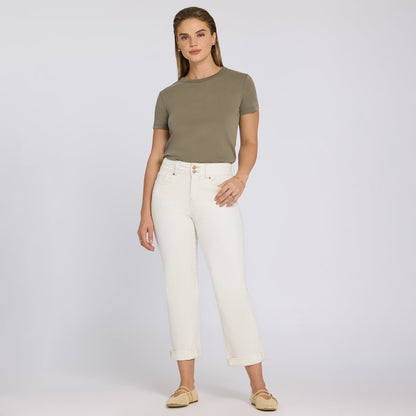Bailey Relaxed Straight Crop Jeans - Vintage White