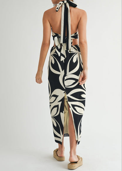 ALICIA HALTER MIDI DRESS