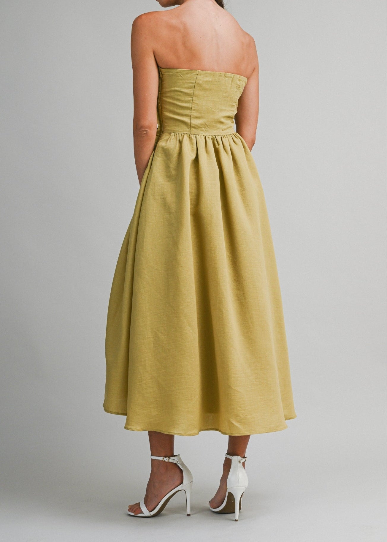 KENDRA STRAPLESS MIDI DRESS