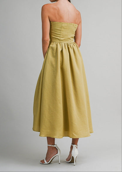 KENDRA STRAPLESS MIDI DRESS