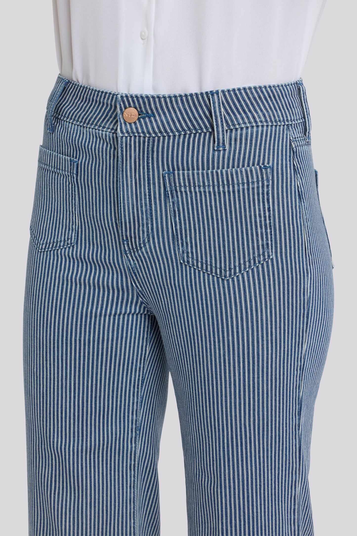 Coco Relaxed Wide Leg Crop Jeans - Malaga Stripe