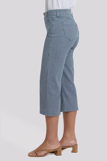 Coco Relaxed Wide Leg Crop Jeans - Malaga Stripe