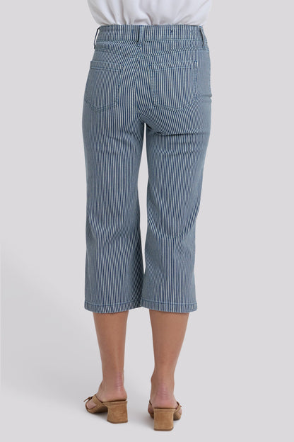 Coco Relaxed Wide Leg Crop Jeans - Malaga Stripe