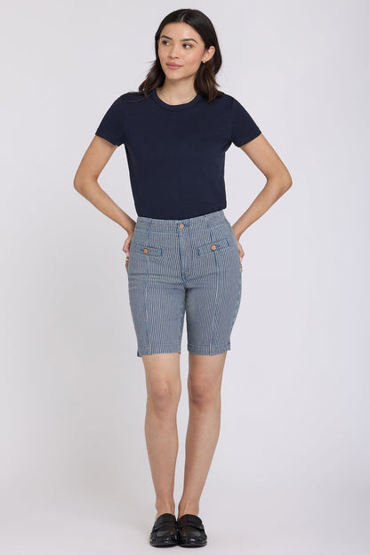 Ella Denim Shorts - Malaga Stripe
