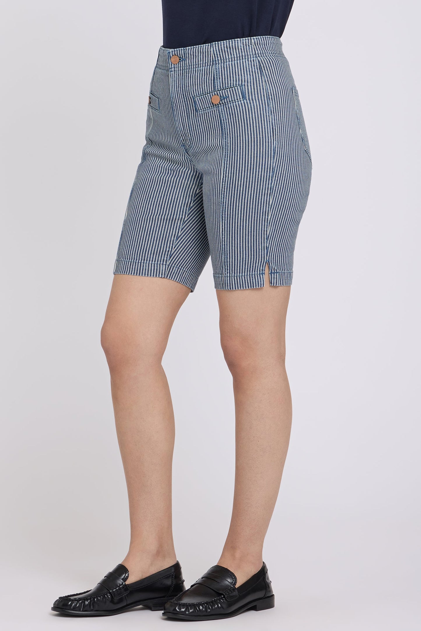 Ella Denim Shorts - Malaga Stripe
