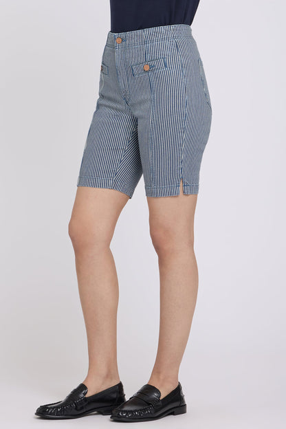 Ella Denim Shorts - Malaga Stripe