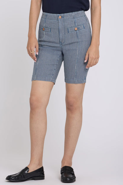 Ella Denim Shorts - Malaga Stripe