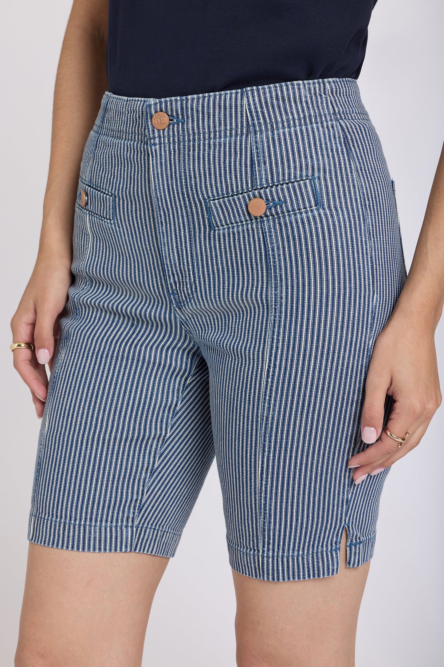 Ella Denim Shorts - Malaga Stripe