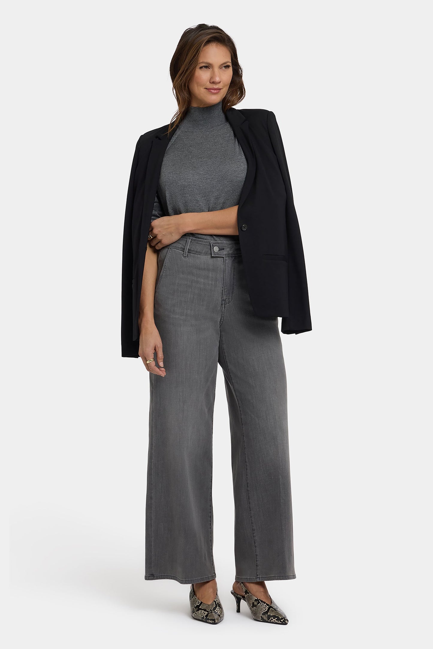 Mona Wide Leg Trouser Jeans - Chateau Shadow