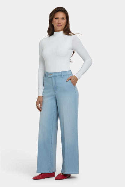 Mona Wide Leg Trouser Jeans - Oceanfront