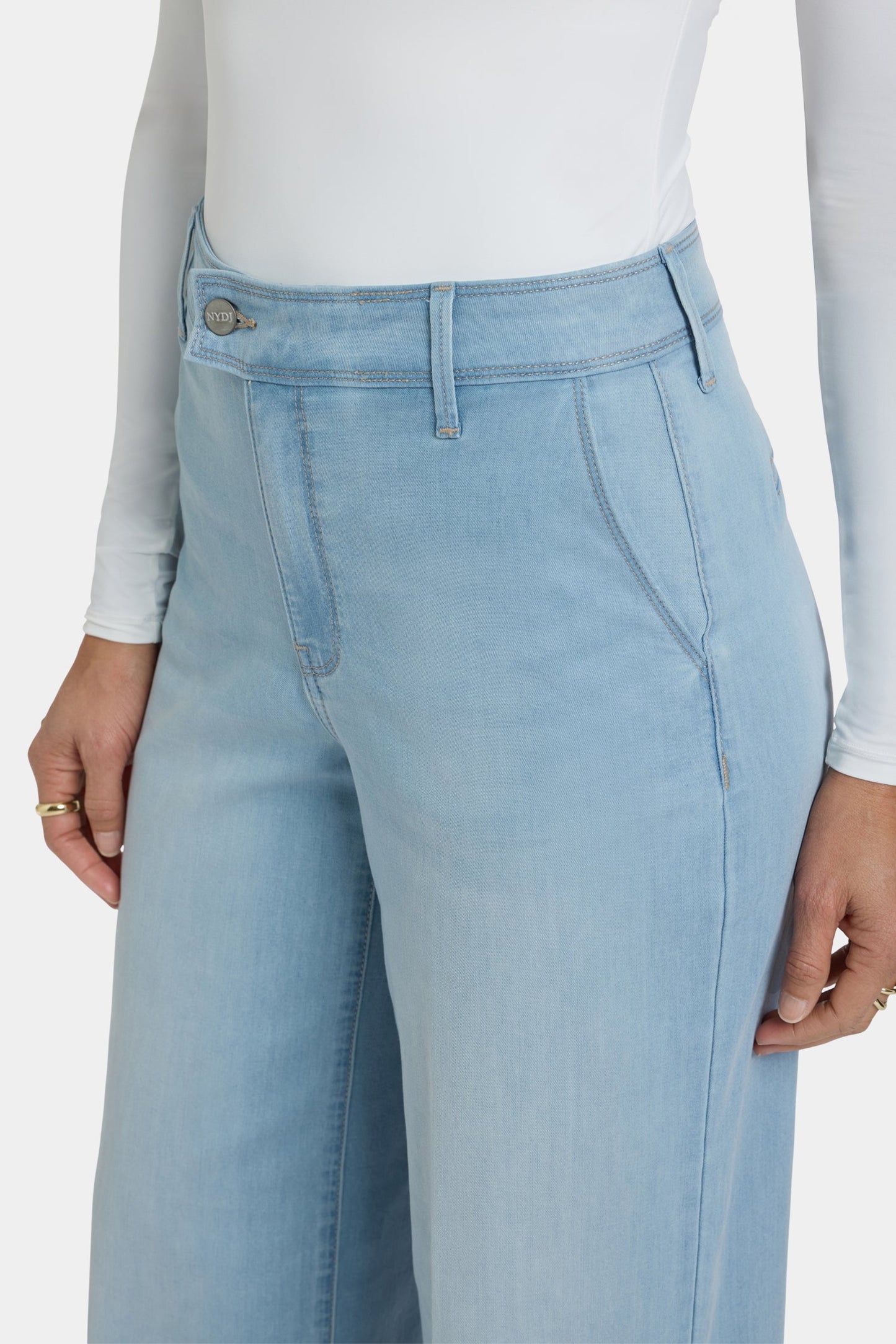 Mona Wide Leg Trouser Jeans - Oceanfront
