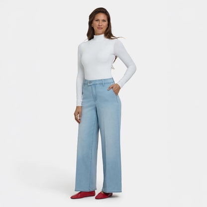 Mona Wide Leg Trouser Jeans - Oceanfront
