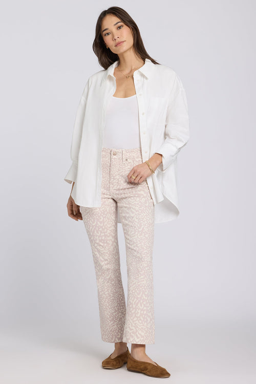 Billie Mini Bootcut Ankle Jeans - Snow Leopard