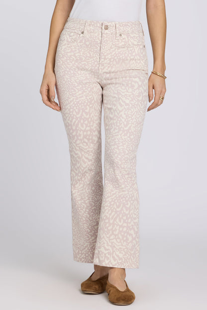 Billie Mini Bootcut Ankle Jeans - Snow Leopard