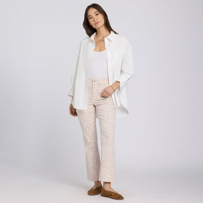 Billie Mini Bootcut Ankle Jeans - Snow Leopard