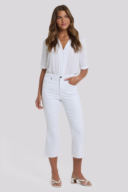 Monica Kick Flare Crop Jeans - Optic White