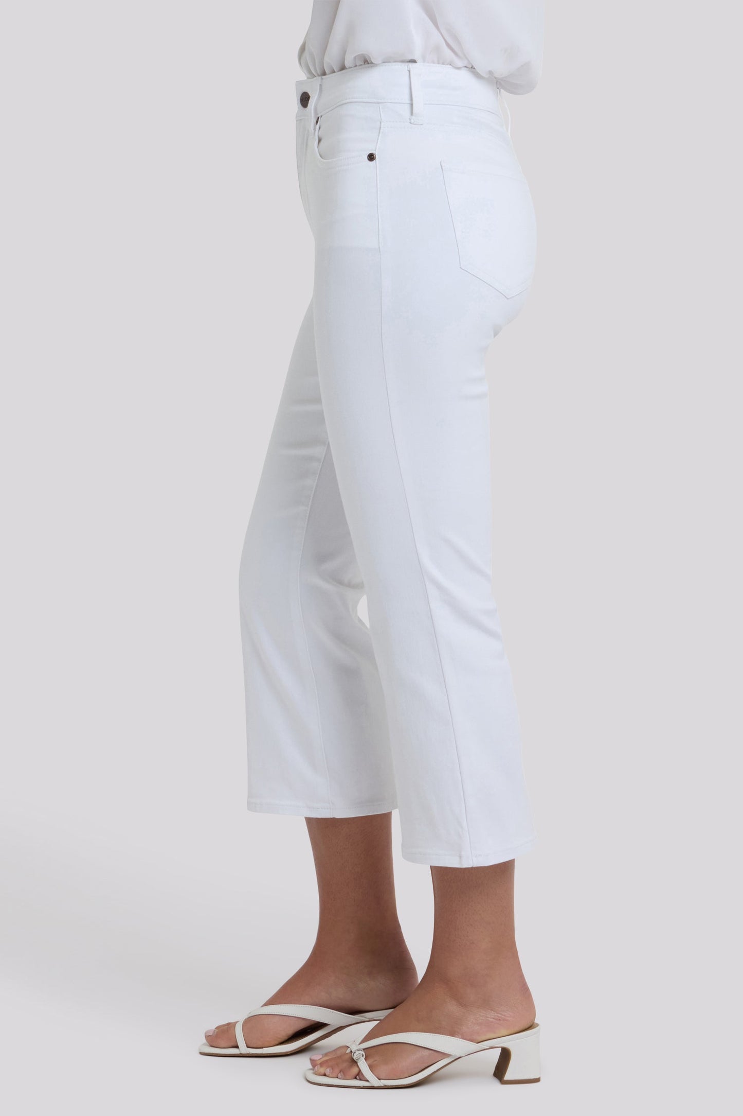Monica Kick Flare Crop Jeans - Optic White