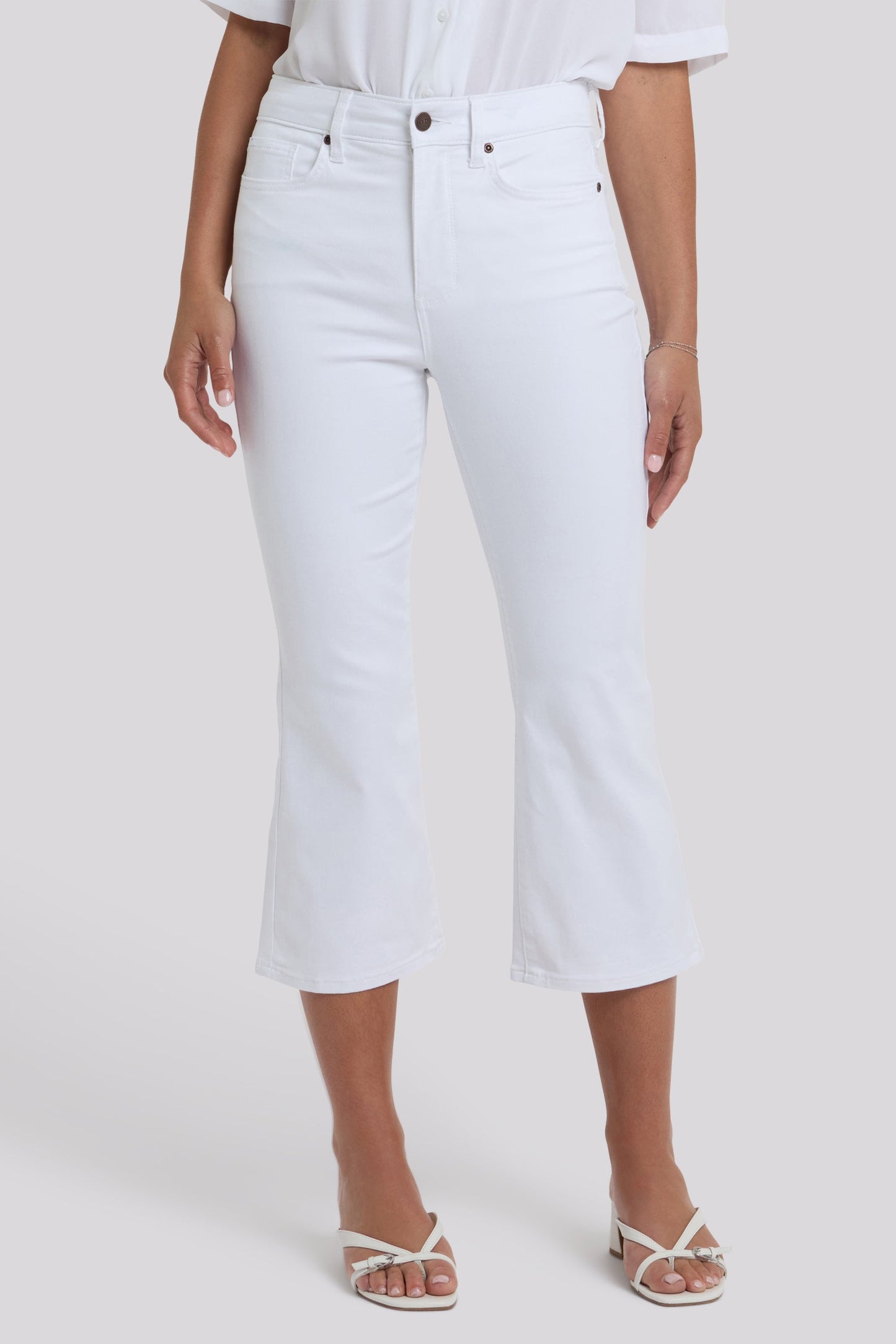 Monica Kick Flare Crop Jeans - Optic White