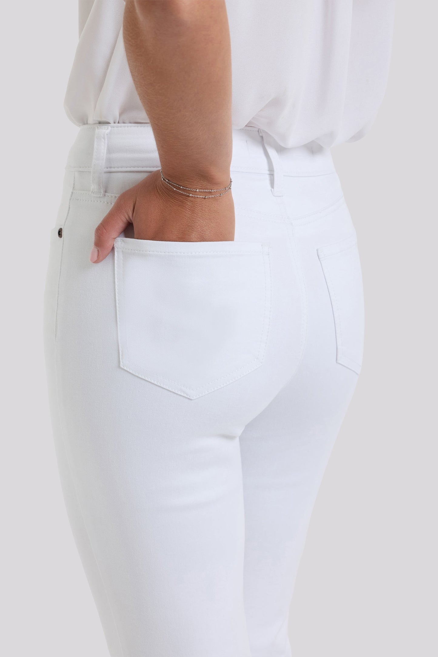 Monica Kick Flare Crop Jeans - Optic White