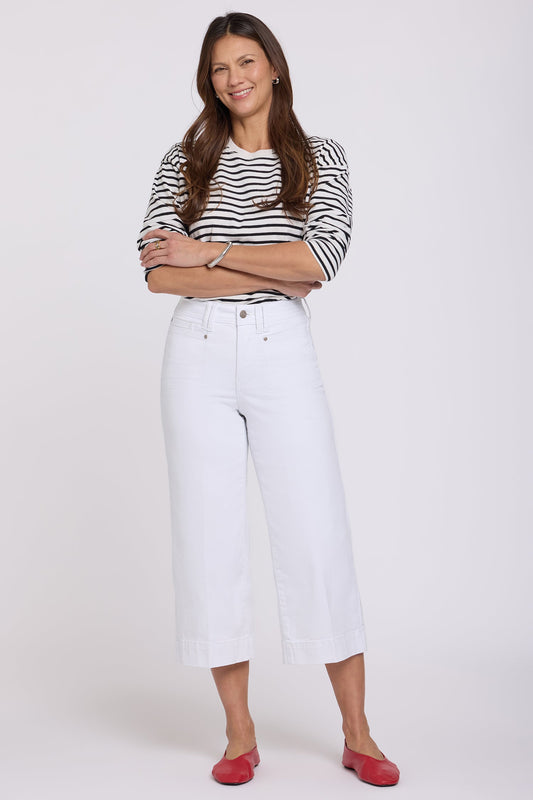 Brigitte Wide Leg Capri Jeans - Optic White