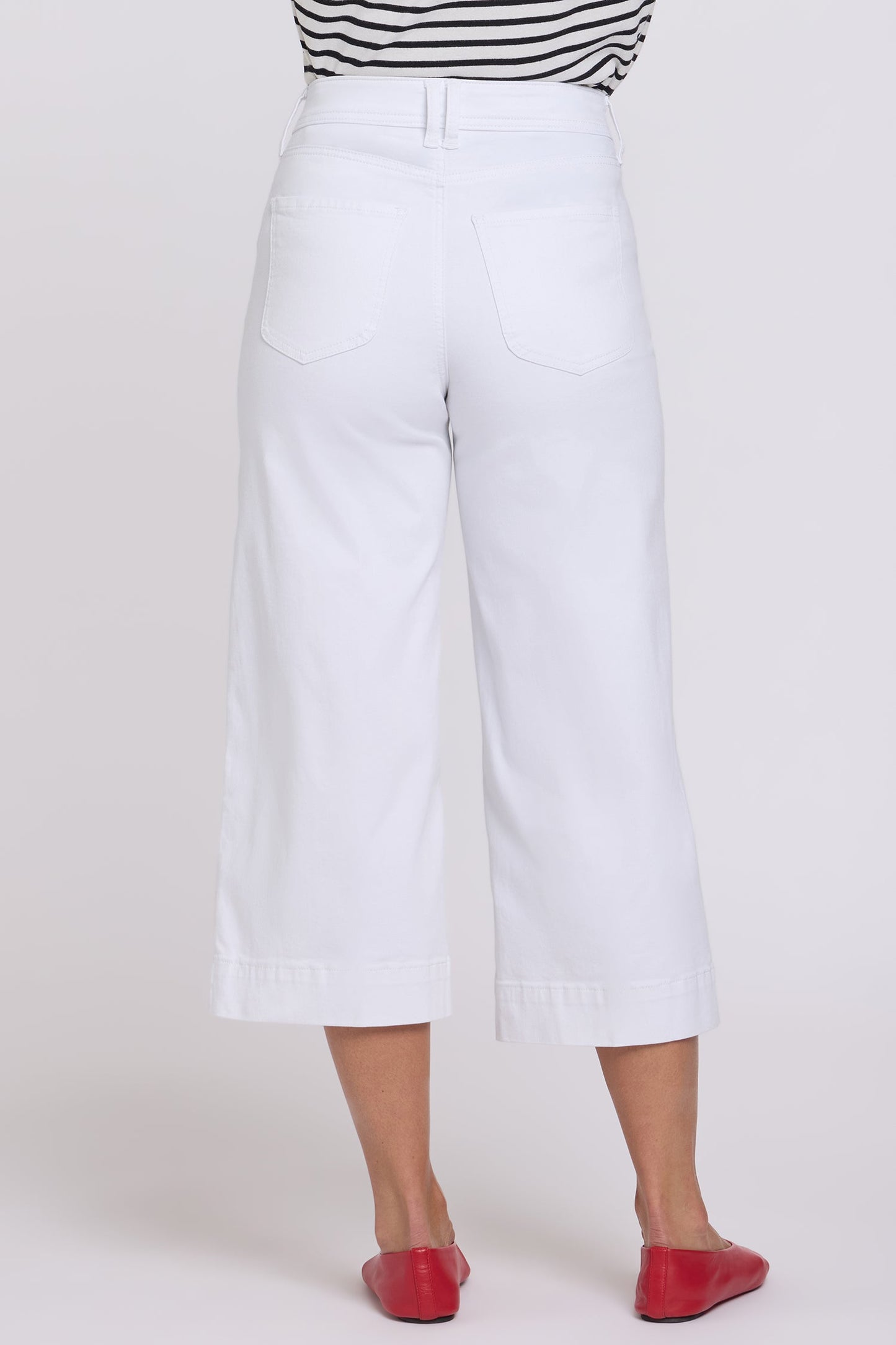 Brigitte Wide Leg Capri Jeans - Optic White