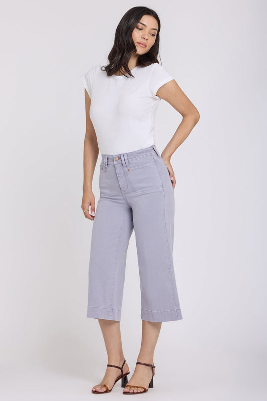 Brigitte Wide Leg Capri Jeans - Vintage Lavender