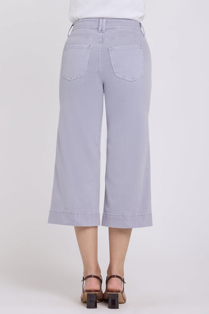 Brigitte Wide Leg Capri Jeans - Vintage Lavender