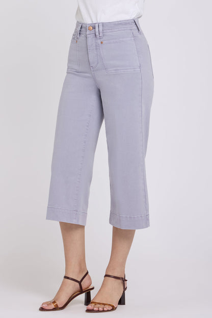 Brigitte Wide Leg Capri Jeans - Vintage Lavender
