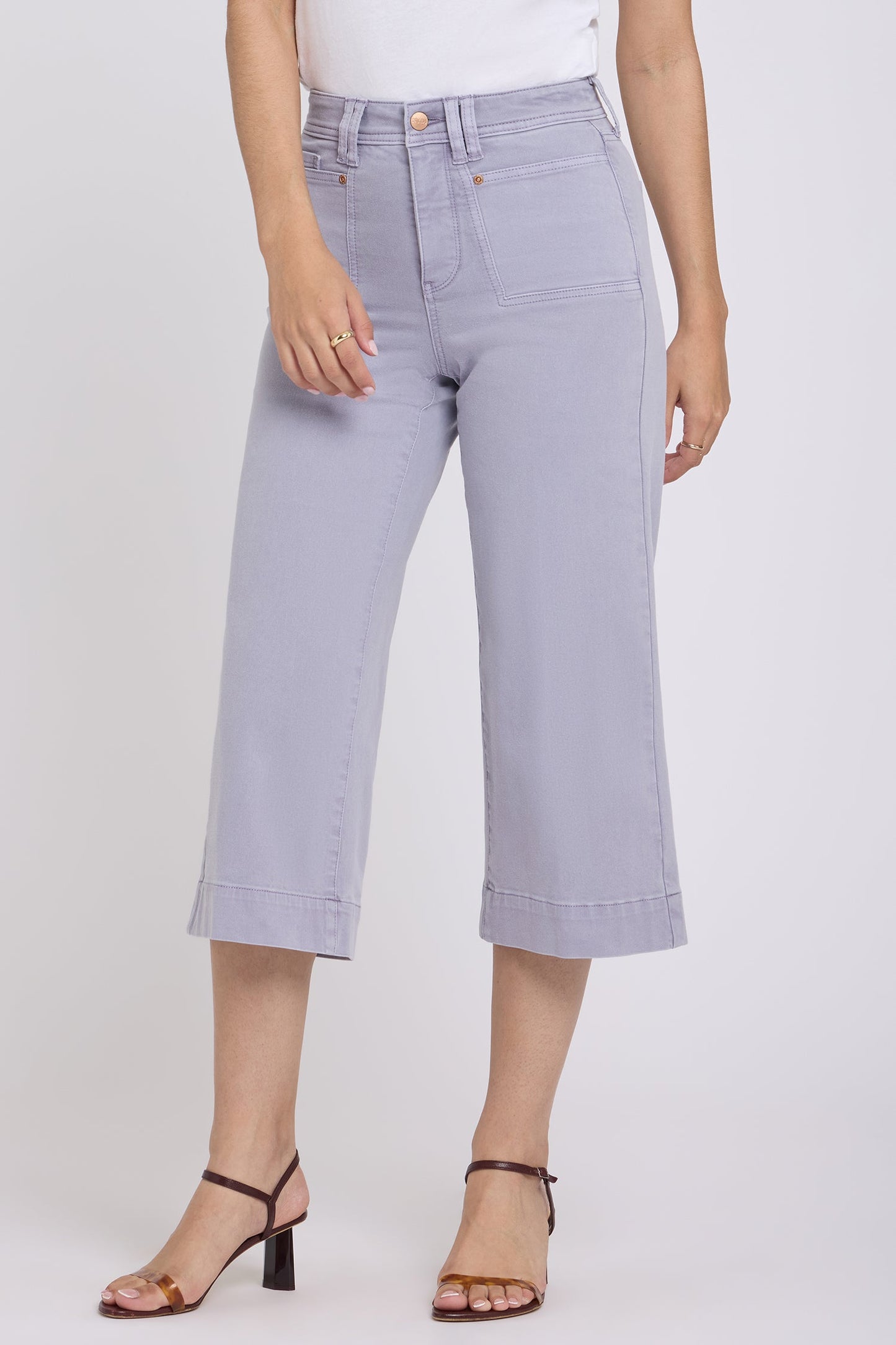Brigitte Wide Leg Capri Jeans - Vintage Lavender