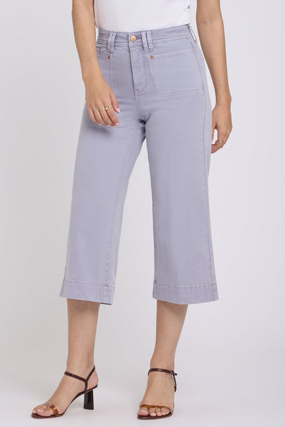 Brigitte Wide Leg Capri Jeans - Vintage Lavender