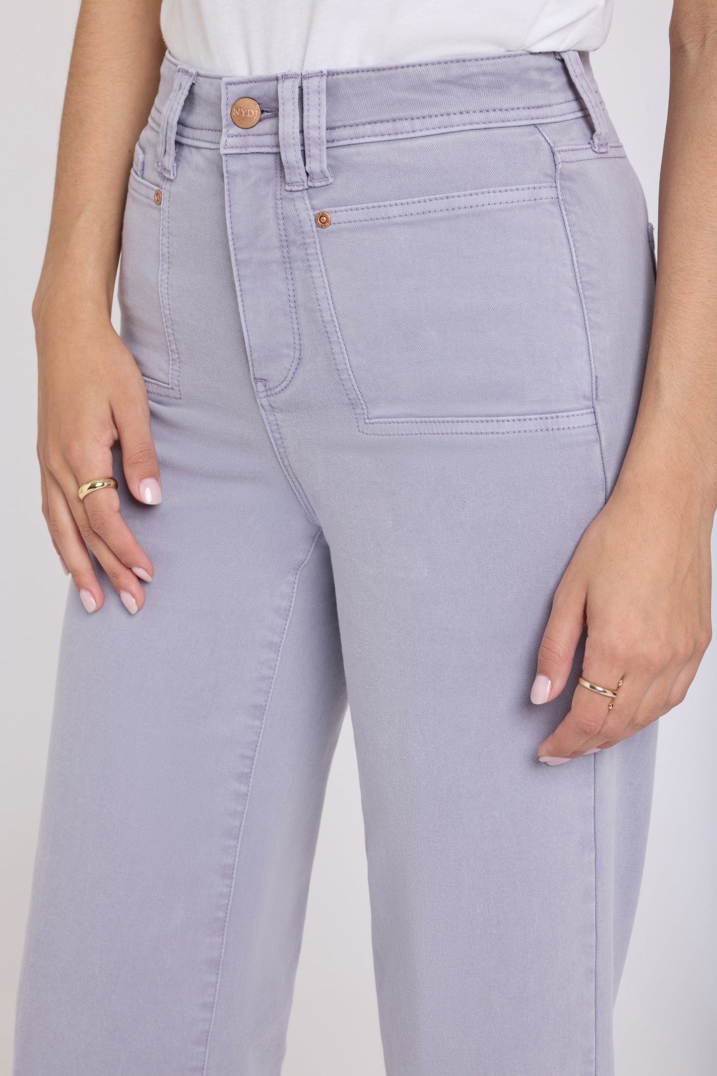 Brigitte Wide Leg Capri Jeans - Vintage Lavender