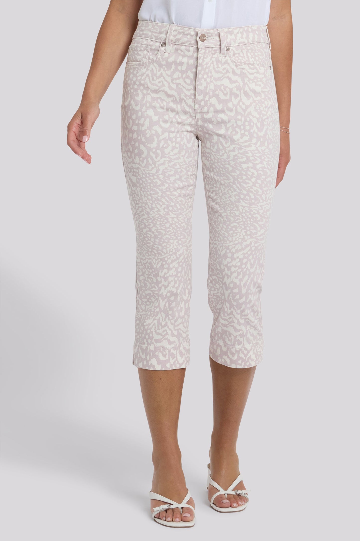 Marilyn Straight Crop Jeans - Snow Leopard