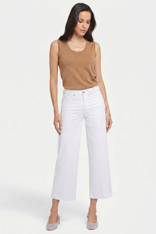 Teresa Wide Leg Ankle Jeans - Optic White