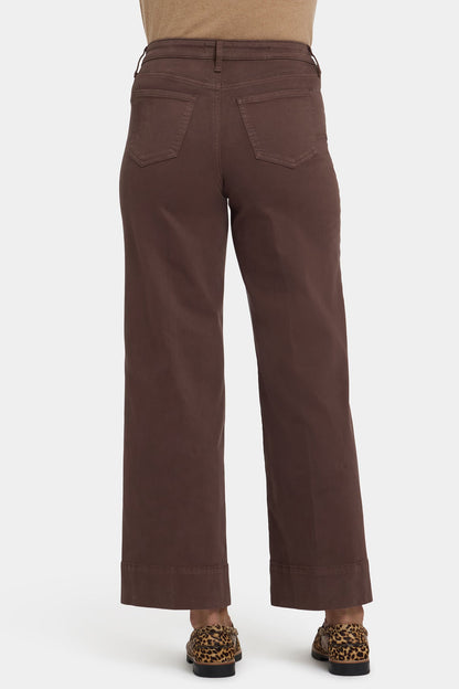 Teresa Wide Leg Ankle Jeans - Coffee Bean