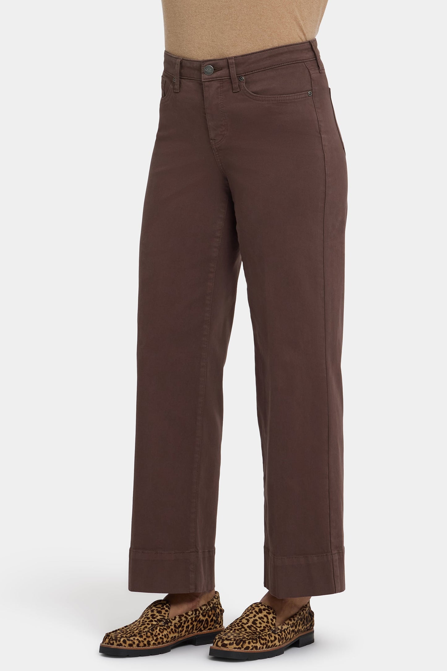 Teresa Wide Leg Ankle Jeans - Coffee Bean