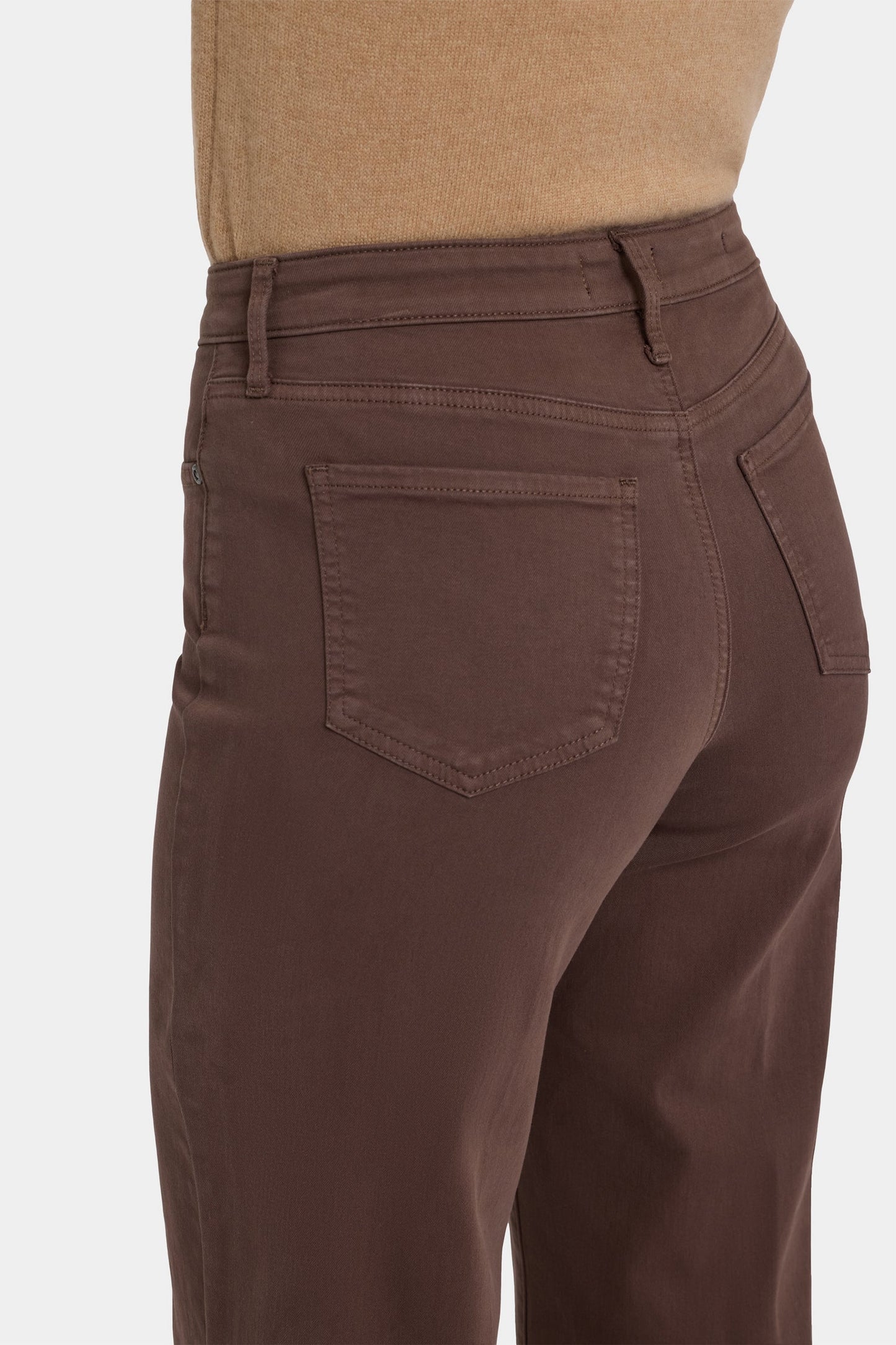 Teresa Wide Leg Ankle Jeans - Coffee Bean