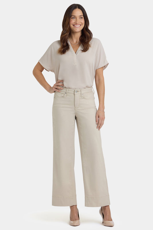 Teresa Wide Leg Ankle Jeans - Feather