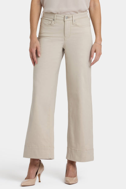 Teresa Wide Leg Ankle Jeans - Feather