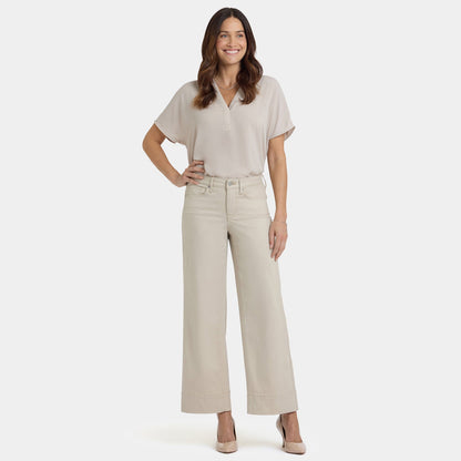 Teresa Wide Leg Ankle Jeans - Feather